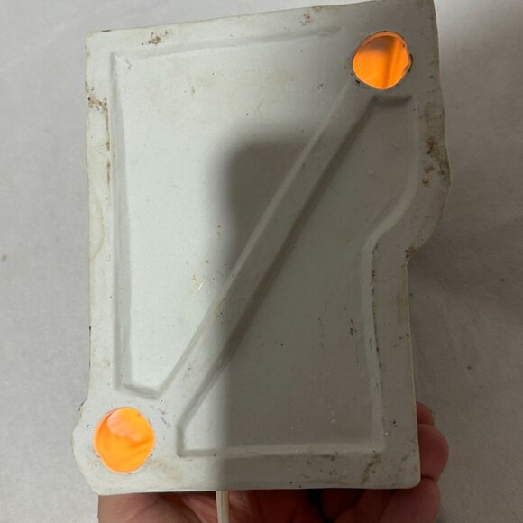 Vintage Ceramic Light-Up Church Figurine With Blue Roof & Christmas Tree - Picture 5 of 5